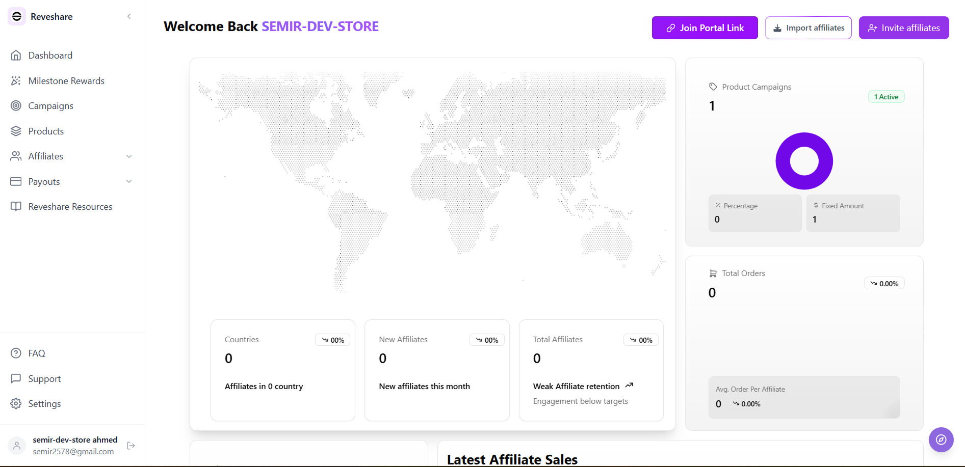 Affiliate Management Dashboard